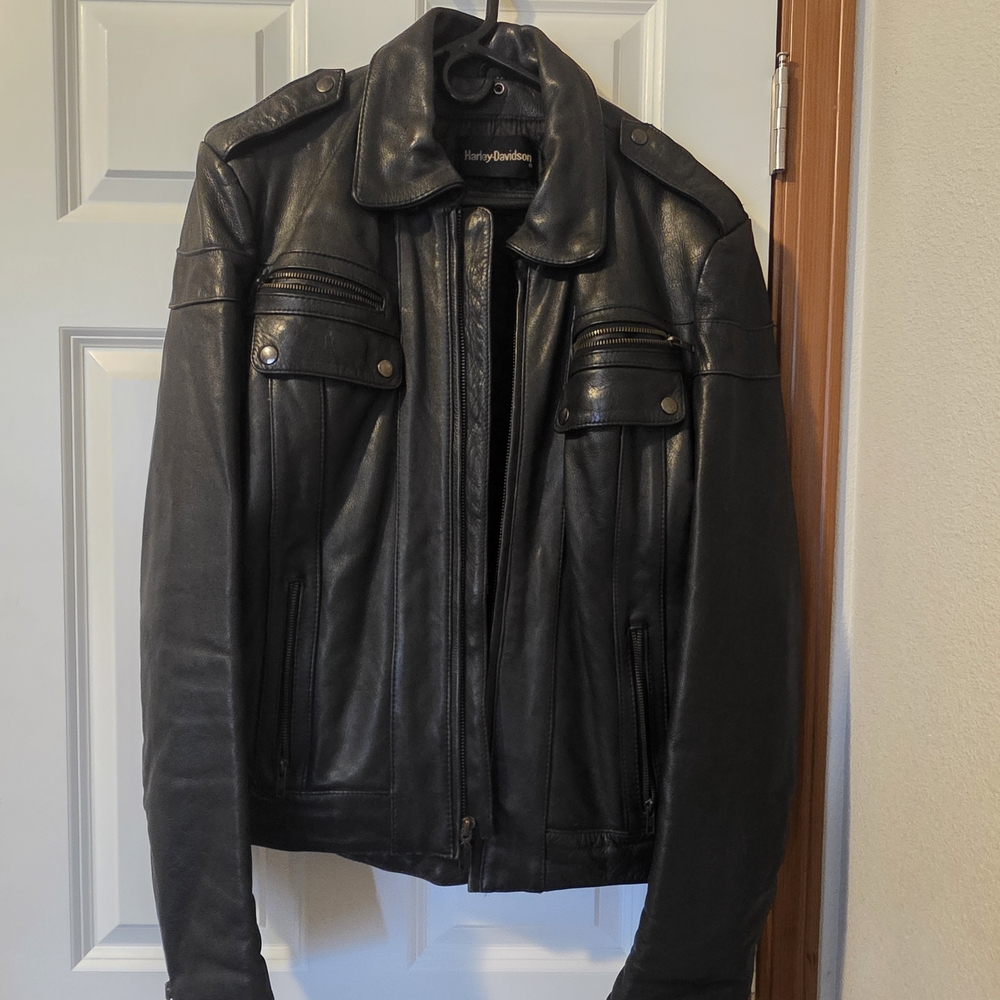 Harley-Davidson Black Leather Varsity Jacket